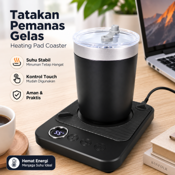 Gambar produk Donirt Tatakan Pemanas Gelas Warmer Heating Pad Coaster with Cup - A314
