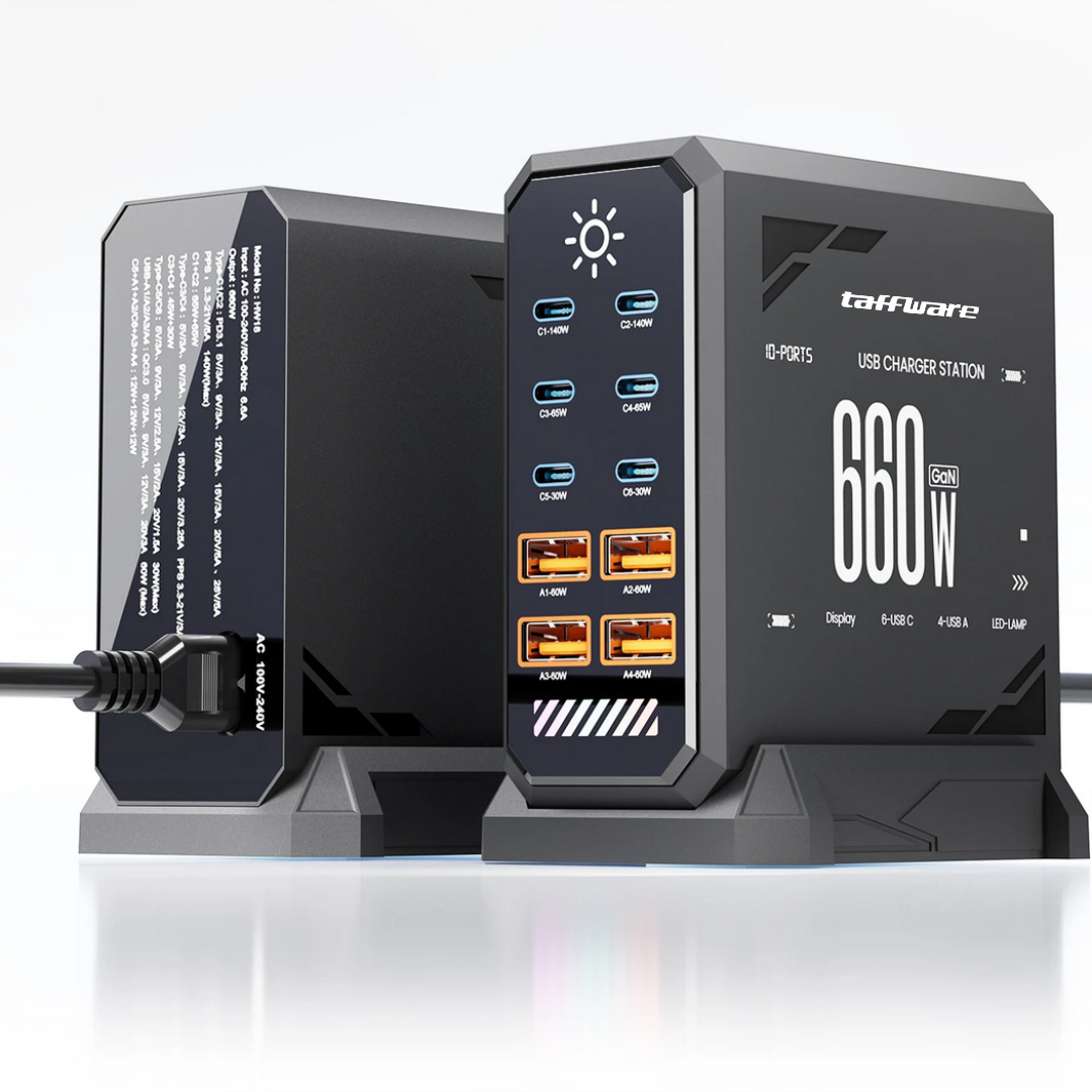 Gambar produk Taffware Charger Station Fast Charge Touch USB Type C GaN 10Port 660W - HW18 - 1