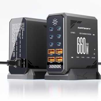 Gambar produk Taffware Charger Station Fast Charge Touch USB Type C GaN 10Port 660W - HW18 - 1
