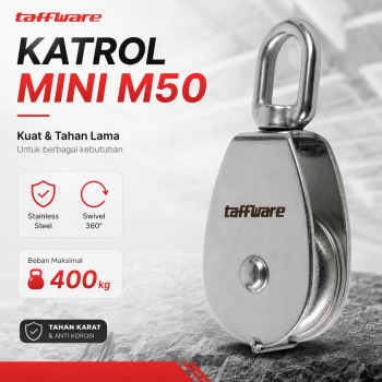 Gambar produk Taffware Katrol Kerekan Mini Serbaguna Swivel Pulley Stainless Steel M50