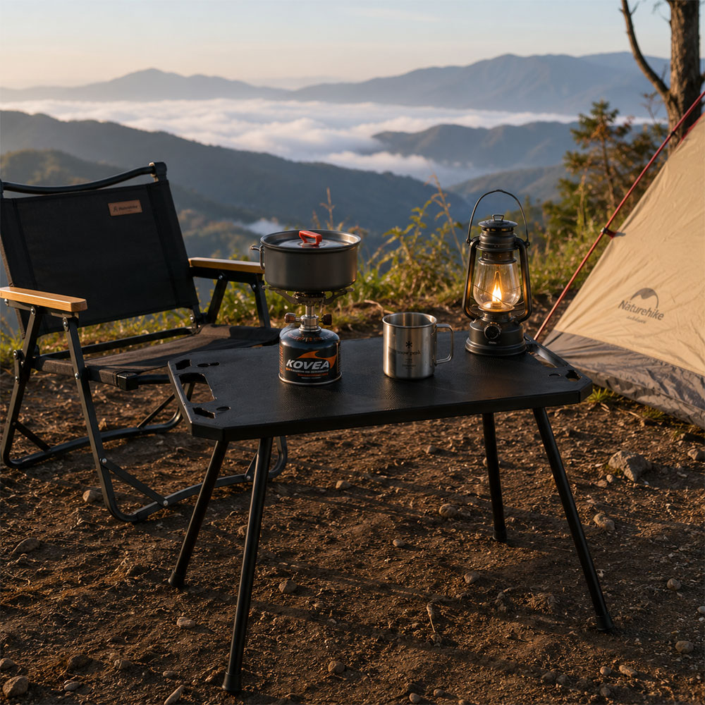 AL Meja Lipat Outdoor Piknik Camping Portable Titanium 48x28x44.5cm - AF65 Gambar produk AL Meja Lipat Outdoor Piknik Camping Portable Titanium 48x28x44.5cm - AF65 - 3