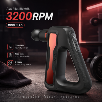 Ulian Alat Pijat Elektrik Pundak Punggung Tangan Massage Gun 3200RPM - HB-003