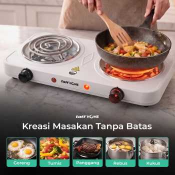 Gambar produk TaffHOME Kompor Listrik 2 Tungku Portable Coil Hot Plate 2000W - C2-2000-05 - 5