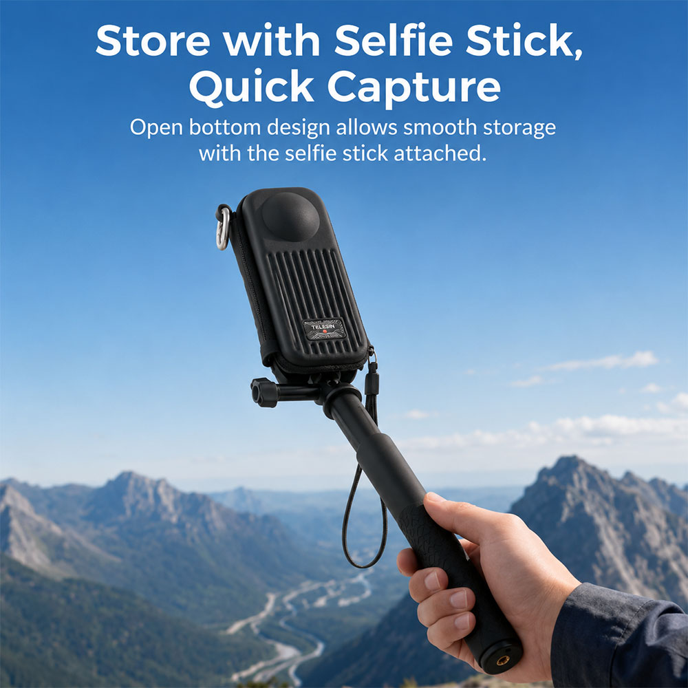 TELESIN Tas Kamera Aksi Portable Carrying Case for Insta360 X5/X4 /Air - S6-PRC-30BK-TIS Gambar produk TELESIN Tas Kamera Aksi Portable Carrying Case for Insta360 X5/X4 /Air - S6-PRC-30BK-TIS - 2