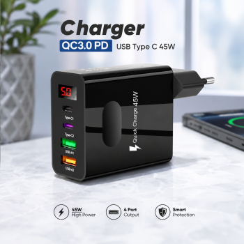 LEJU Kepala Charger Fast Charging QC3.0 PD Multi Port USB Type C 45 W - ADC-F004