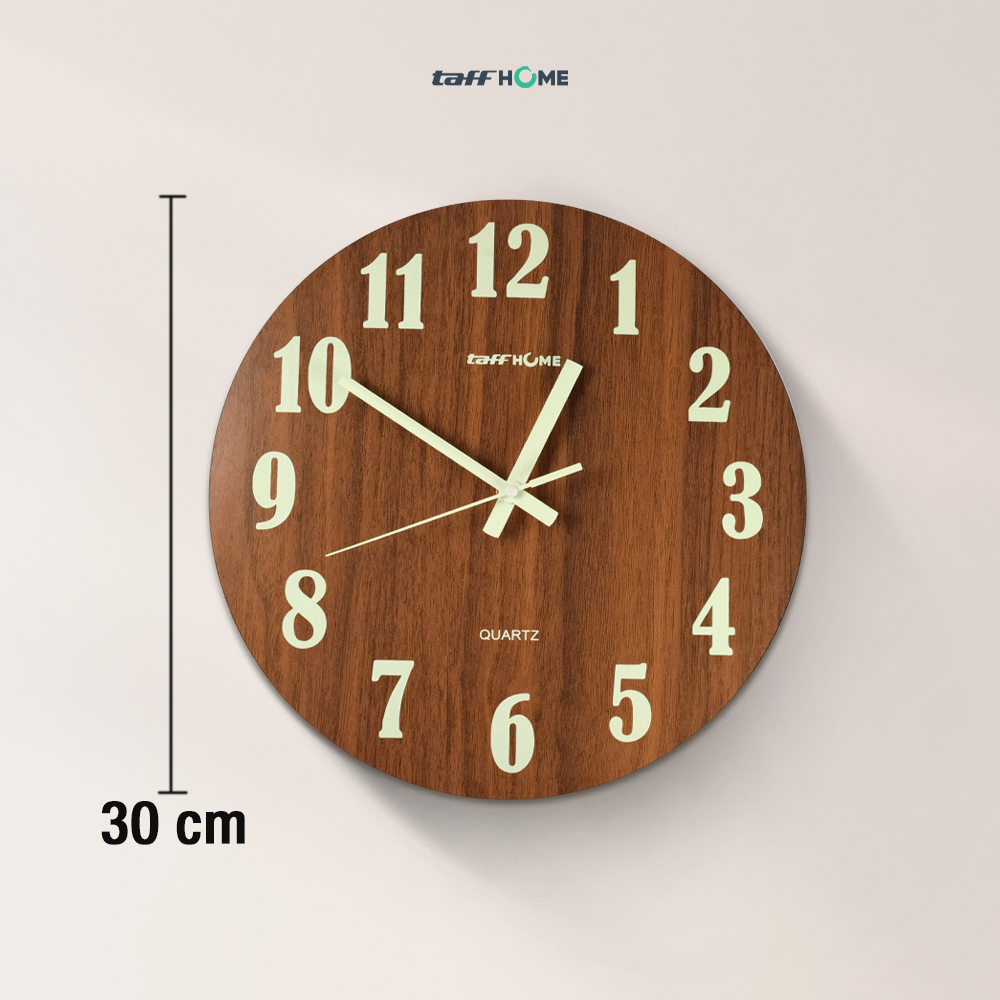 Gambar produk TaffHOME Jam Dinding Bulat Quartz Luminous Silent Movement 30cm MDB1 - 8