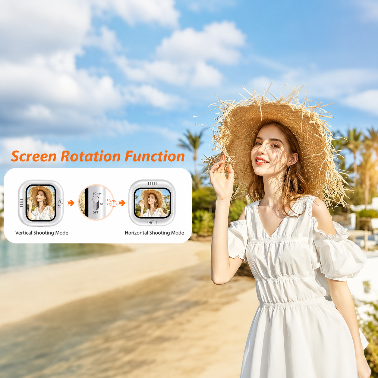 Gambar produk HOMEFI Layar Selfie Screen Monitor Magnetic 2.01 Inch Remote Bluetooth - X3 - 4