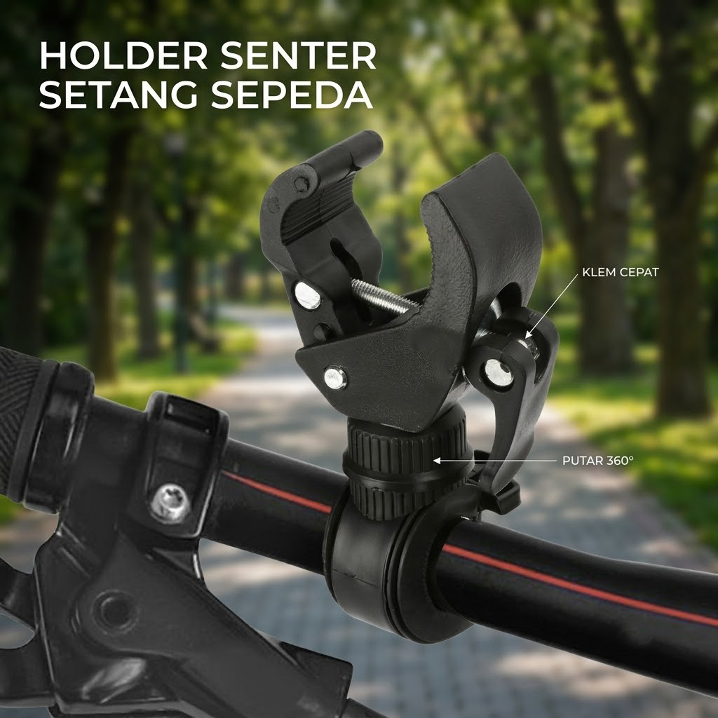 Gambar produk Bracket Holder Senter Setang Sepeda Adjustable Bike Mount - AB-2967 - Utama