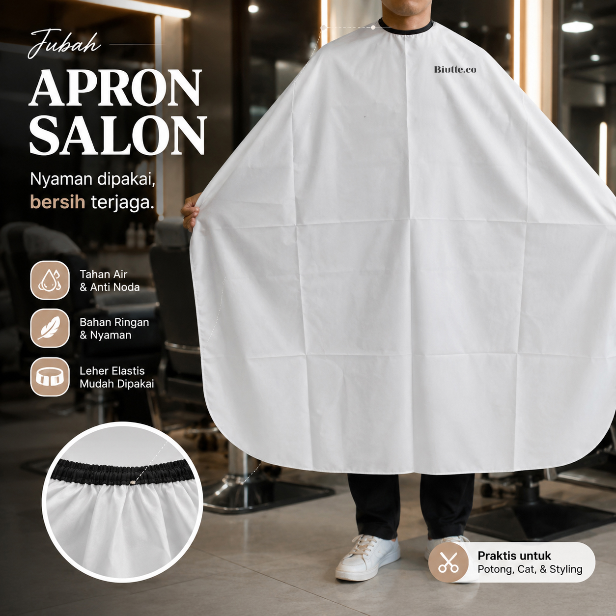 Biutte.co Jubah Apron Kip Pangkas Rambut Salon Barbershop Cape Nylon - WB03 Gambar produk Biutte.co Jubah Apron Kip Pangkas Rambut Salon Barbershop Cape Nylon - WB03 - Utama