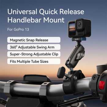 TELESIN Bike Handlebar Tube Clamp for GoPro Hero 13 Dual Ball 360 - S3-HBM-13-TGP