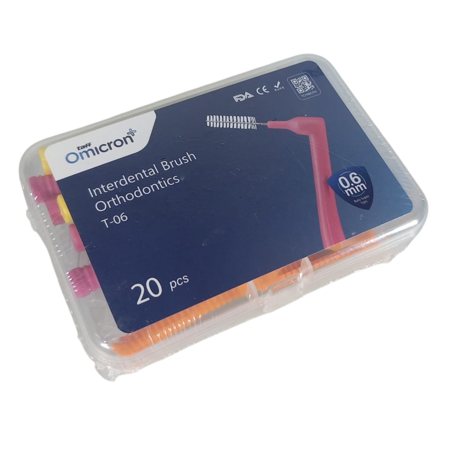 TaffOmicron Interdental Brush Orthodontics Pembersih 20 PCS 0.6-1.5mm - A-615 Gambar produk TaffOmicron Interdental Brush Orthodontics Pembersih 20 PCS 0.6-1.5mm - A-615 - Kemasan
