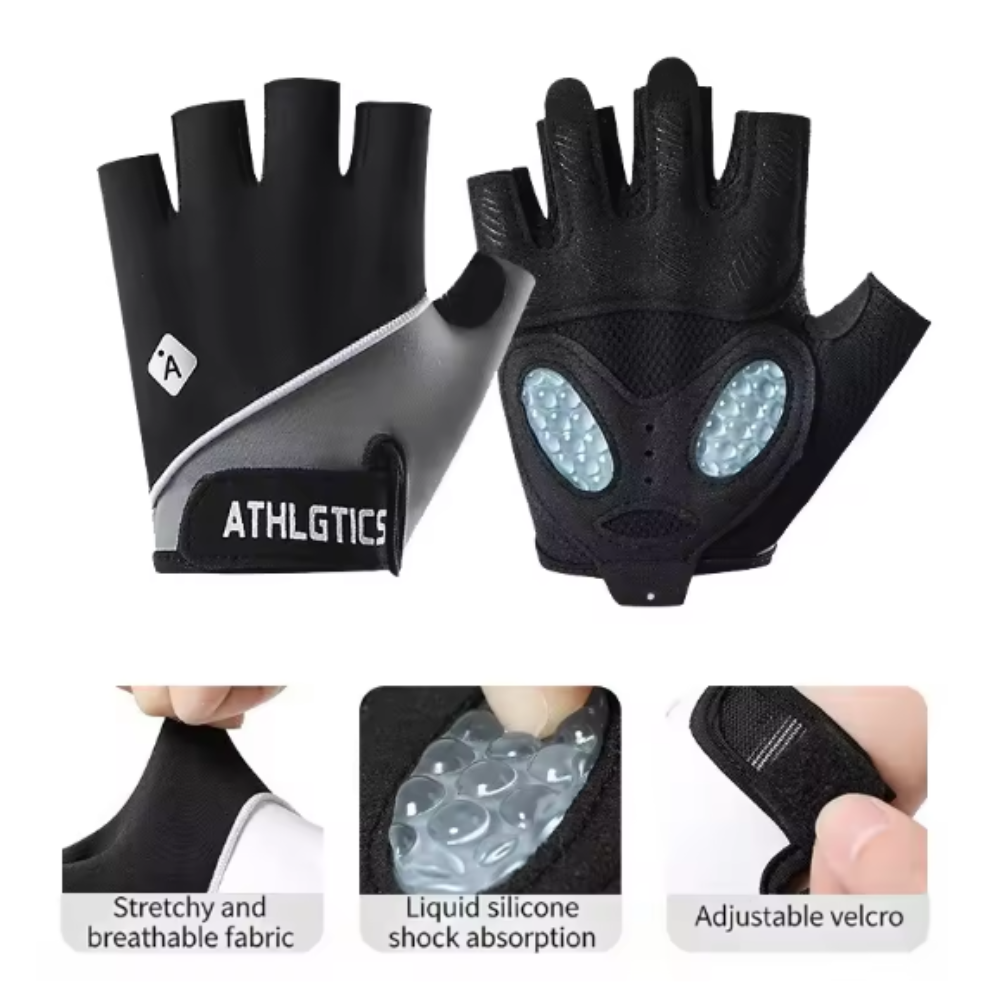 OZARE Sarung Tangan Sepeda Gym Half Finger Gloves Breathable L - TS-15 Gambar produk OZARE Sarung Tangan Sepeda Gym Half Finger Gloves Breathable L - TS-15 - 2