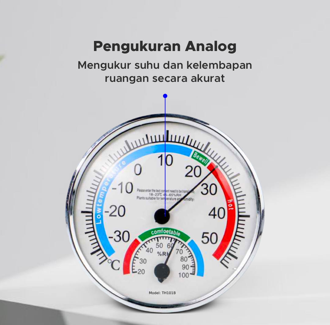 TaffHOME Analog Thermometer Hygrometer Temperature Humidity - TH101B Gambar produk TaffHOME Analog Thermometer Hygrometer Temperature Humidity - TH101B - 3