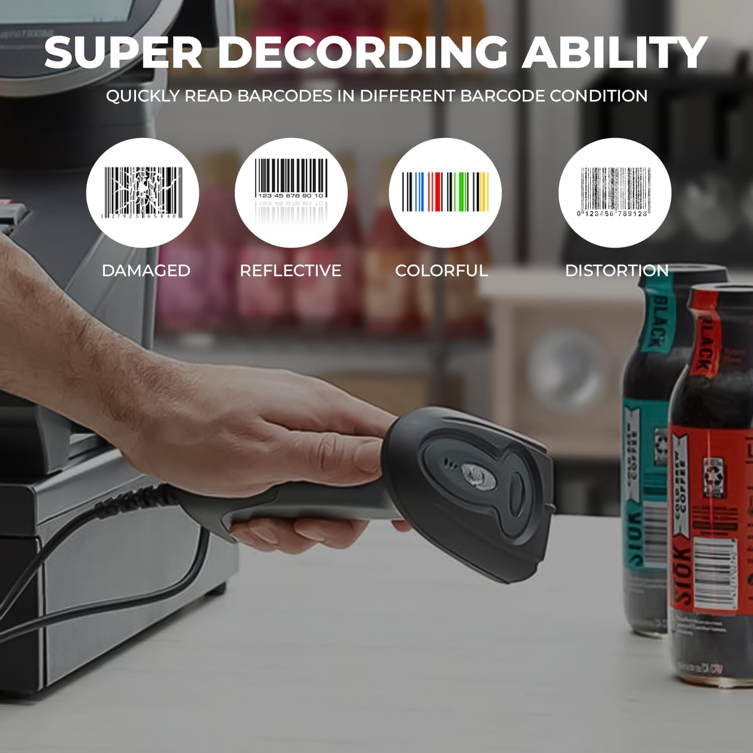 KEFFAR Barcode Scanner 2in1 Bluetooth USB Scanning Gun 1D 2D - L8BL Gambar produk KEFFAR Barcode Scanner 2in1 Bluetooth USB Scanning Gun 1D 2D - L8BL - 5