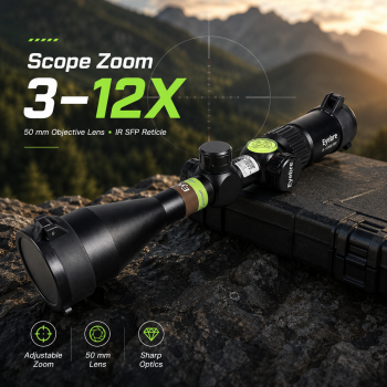Eyebre INRE Teropong Outdoor Scope Zoom Adjustable IR SFP 3-12X 50mm - HK3-12X50EG