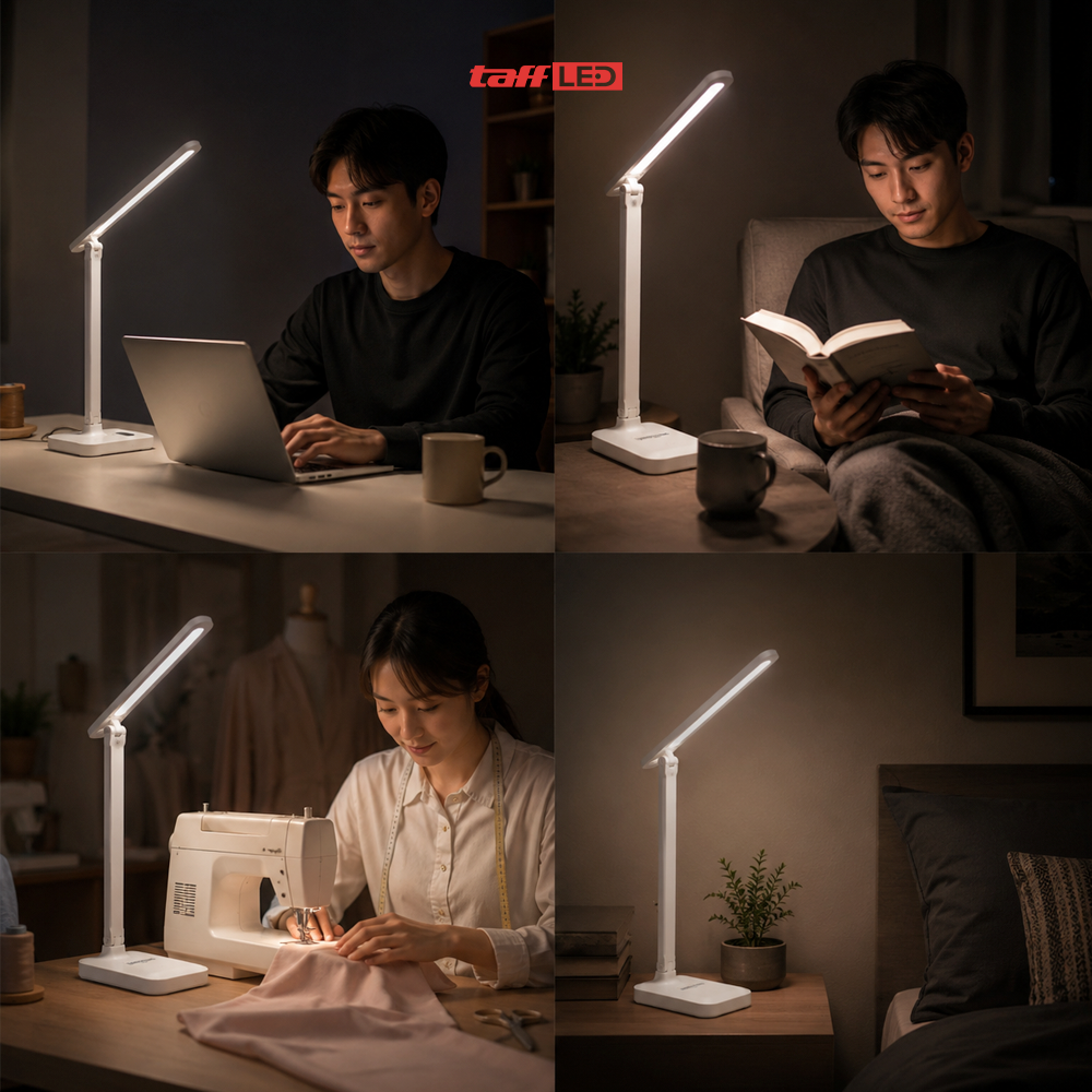 TaffLED Lampu Meja Belajar LED Eye Protection USB Model 8W 3 Color - T302 Gambar produk TaffLED Lampu Meja Belajar LED Eye Protection USB Model 8W 3 Color - T302 - 5