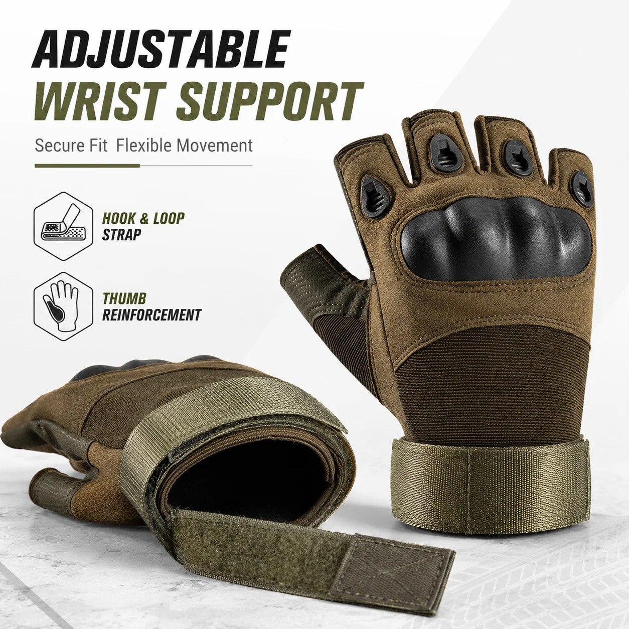 Black Eagle Sarung Tangan Tactical Gloves Fingerless Size L - A1 Gambar produk Black Eagle Sarung Tangan Tactical Gloves Fingerless Size L - A1 - 2