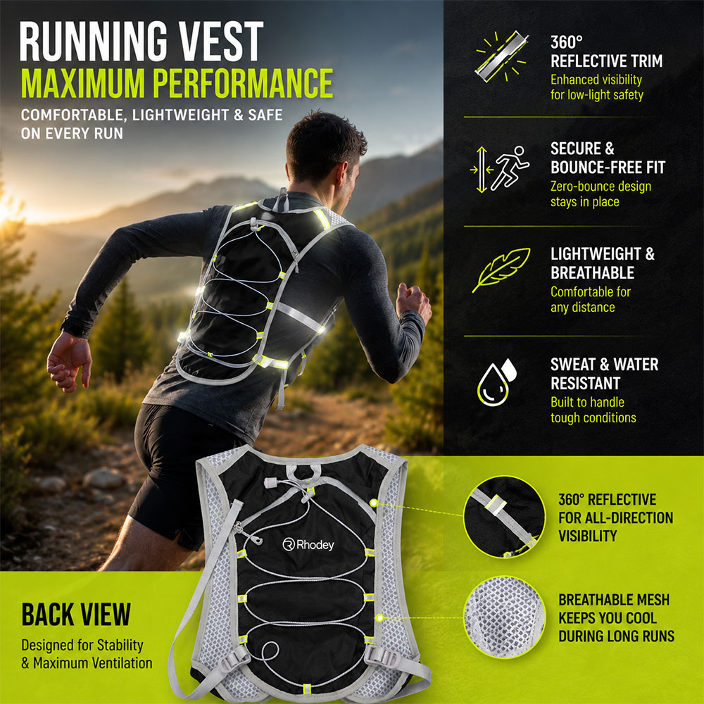 Rhodey Running Vest Hydrovest Hydration Breathable Rompi Lari Outdoor - WP500 Gambar produk Rhodey Running Vest Hydrovest Hydration Breathable Rompi Lari Outdoor - WP500 - 3