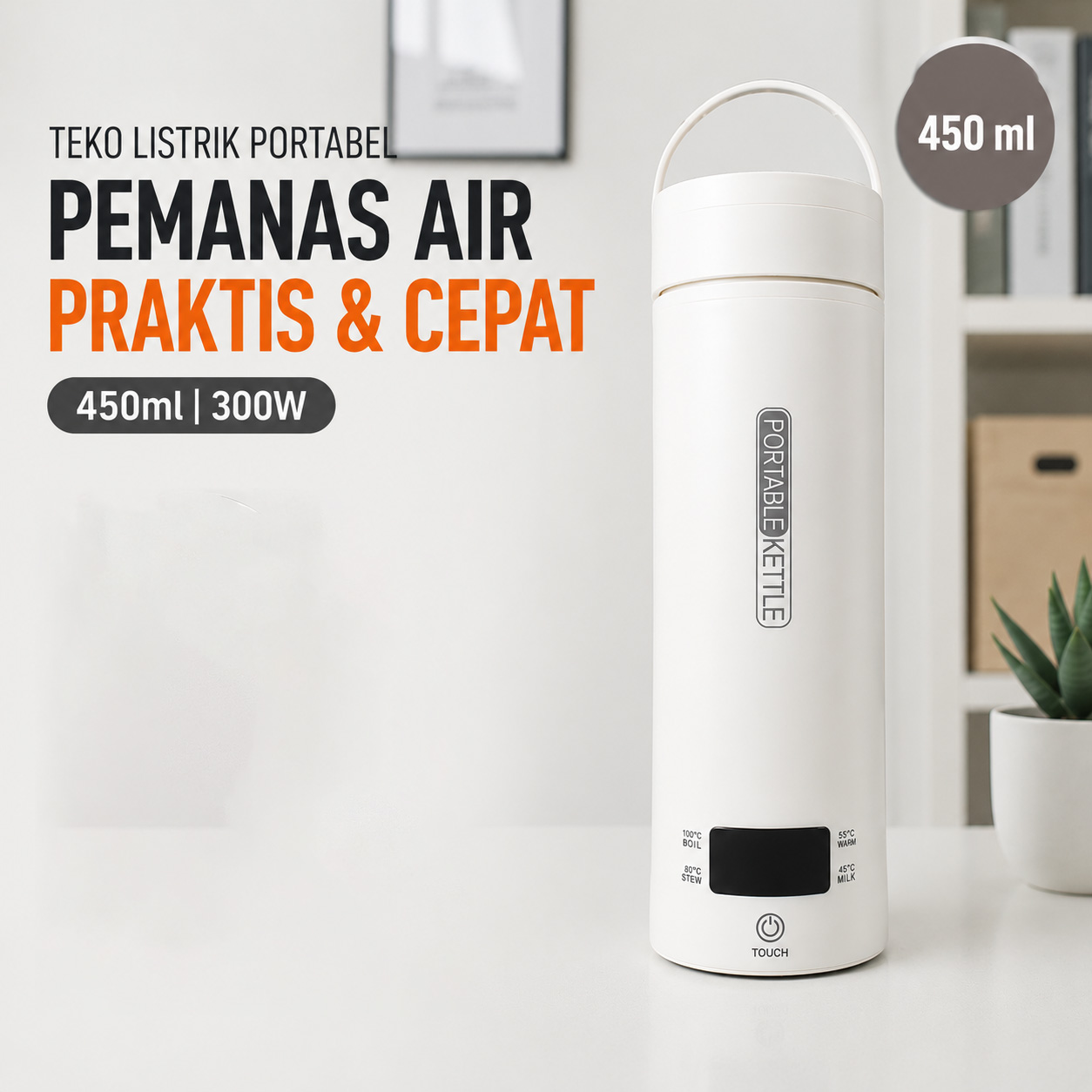 Gambar produk EKET Teko Listrik Pemanas Air Portabel Water Heater Kettle 300W 450ml - SY-618 - Utama