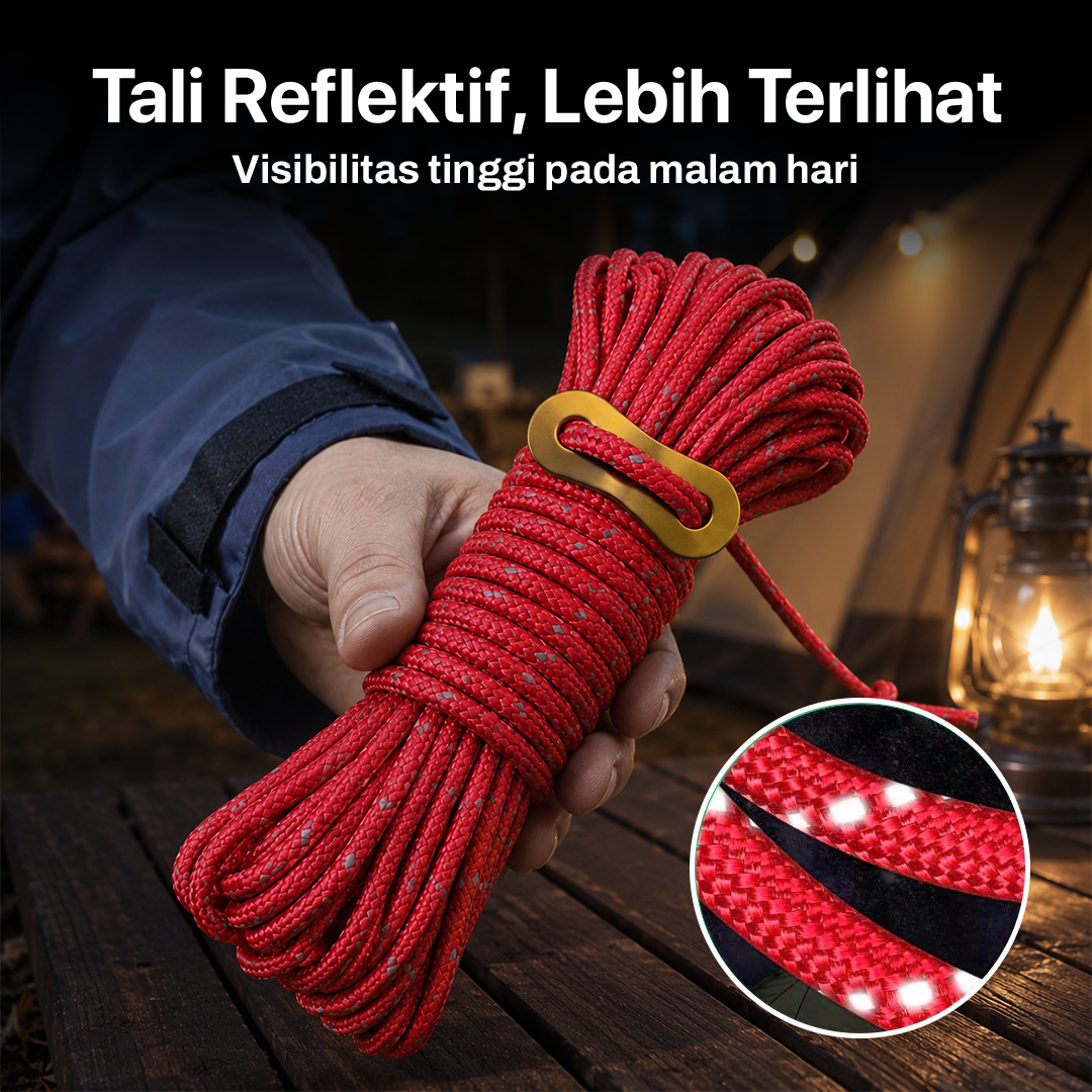 TaffSPORT Tali Paracord Tenda Camping Adventure Windproof 4mmx4M 4 PCS - YG148 Gambar produk TaffSPORT Tali Paracord Tenda Camping Adventure Windproof 4mmx4M 4 PCS - YG148 - 4