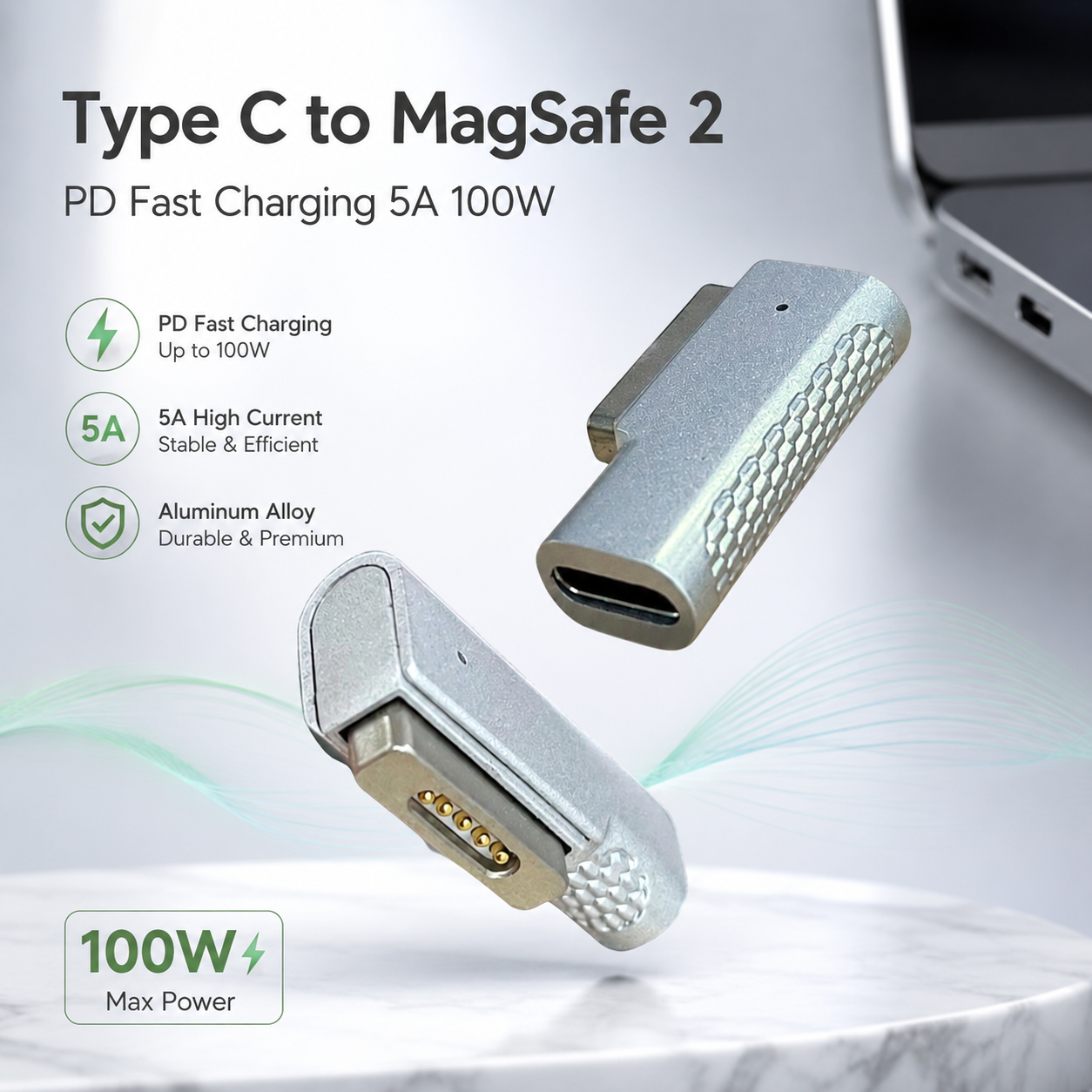 Gambar produk TOPDRA Adapter Type C to MagSafe 2 PD Fast Charging MacBook 5A 100W - TP10 - Utama