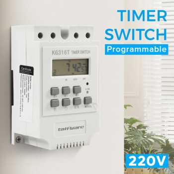 Taffware Programmable Digital Timer Switch Relay 32 Program 220V - KG316T
