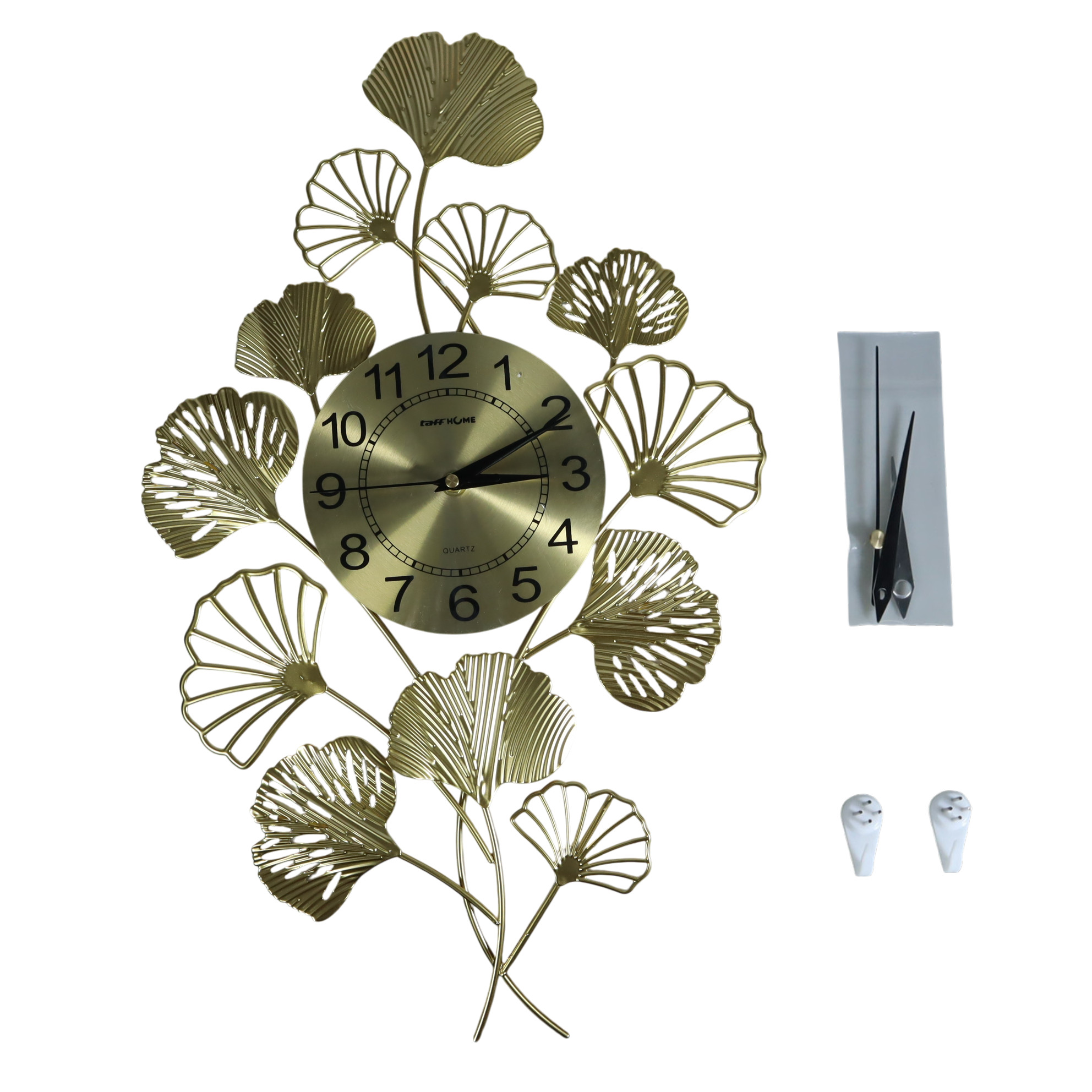 TaffHOME Jam Dinding Elegan Daun Ginkgo Quartz Movement 55cm - 2102-55 Gambar produk TaffHOME Jam Dinding Elegan Daun Ginkgo Quartz Movement 55cm - 2102-55 - 5