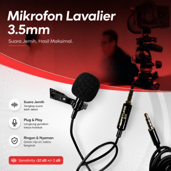 Gambar produk TaffSTUDIO Mikrofon Professional Lavalier Microphone Clip 3.5mm - Q10