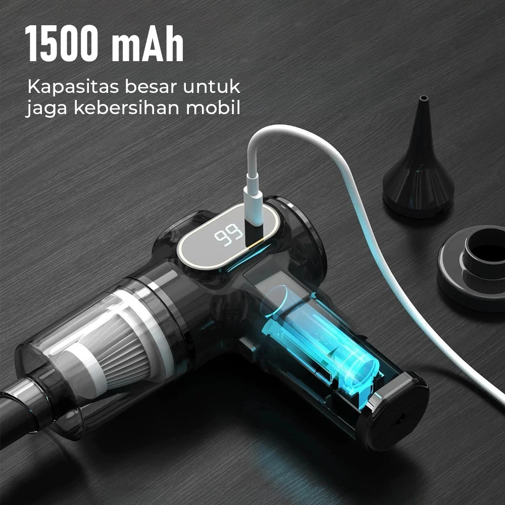 Gambar produk WOKER Penyedot Debu Mobil Serbaguna Vacuum Cleaner 5V 78W 40000RPM - XCQ-508 - 4