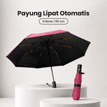 YADA Payung Lipat Buka Tutup Otomatis Polos Anti UV 8 Bone 96cm - YD98