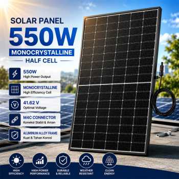 Gambar produk PER Solar Panel Monocrystalline Half Cell with Wire 41.62V 550W - SFM-550