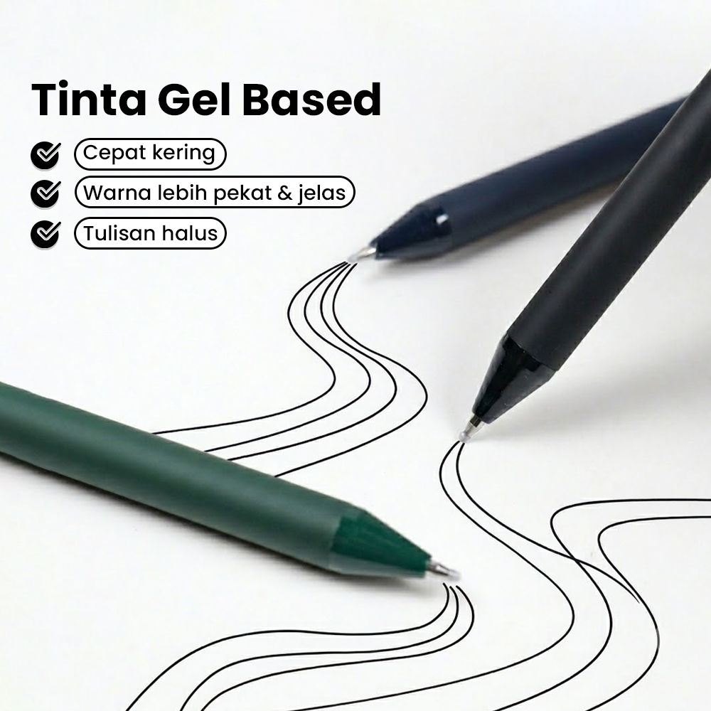 Gambar produk Kaco PURE Vintage Gel Pen Pena Pulpen 0.5mm 5 PCS - K1015 (Colorful Ink) - 1