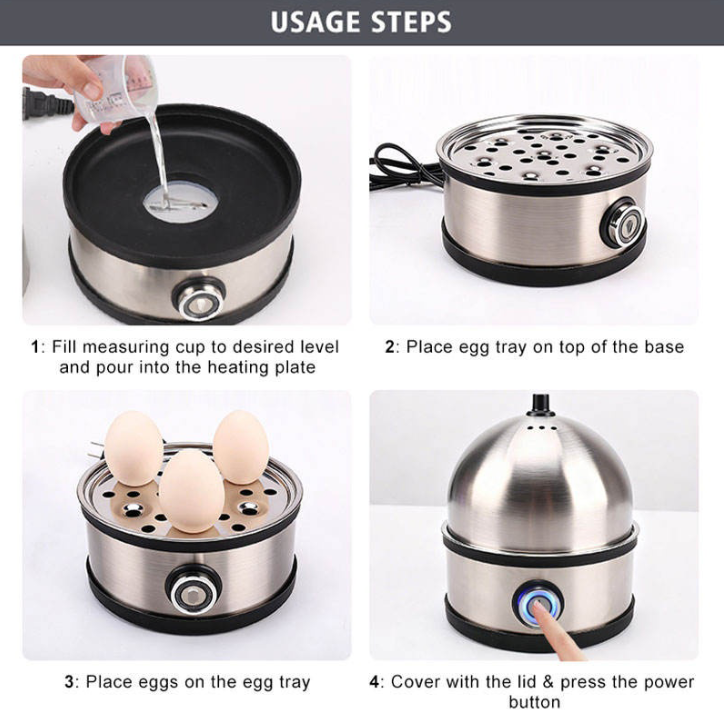 HUAPO Alat Rebus Telur Listrik 7 Slot Mini Egg Cooker 200W - ZDQ-FX04 Gambar produk HUAPO Alat Rebus Telur Listrik 7 Slot Mini Egg Cooker 200W - ZDQ-FX04 - 5