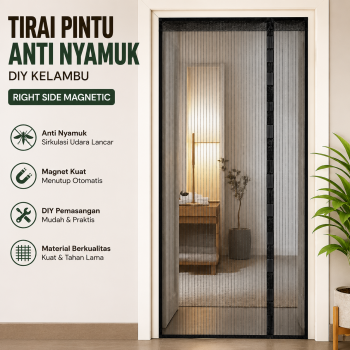 ZHONGYAO Tirai Pintu Anti Nyamuk DIY Kelambu Right Side Magnetic - HW50