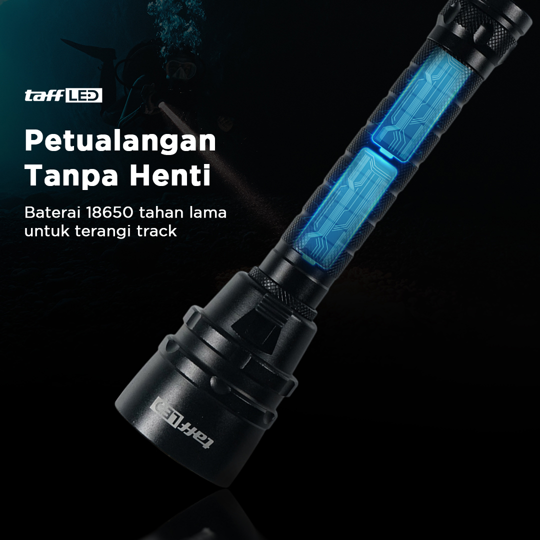 TaffLED Senter Selam Diving CREE T6 Waterproof IP68 10000 Lumens - TG-S151 Gambar produk TaffLED Senter Selam Diving CREE T6 Waterproof IP68 10000 Lumens - TG-S151 - 1
