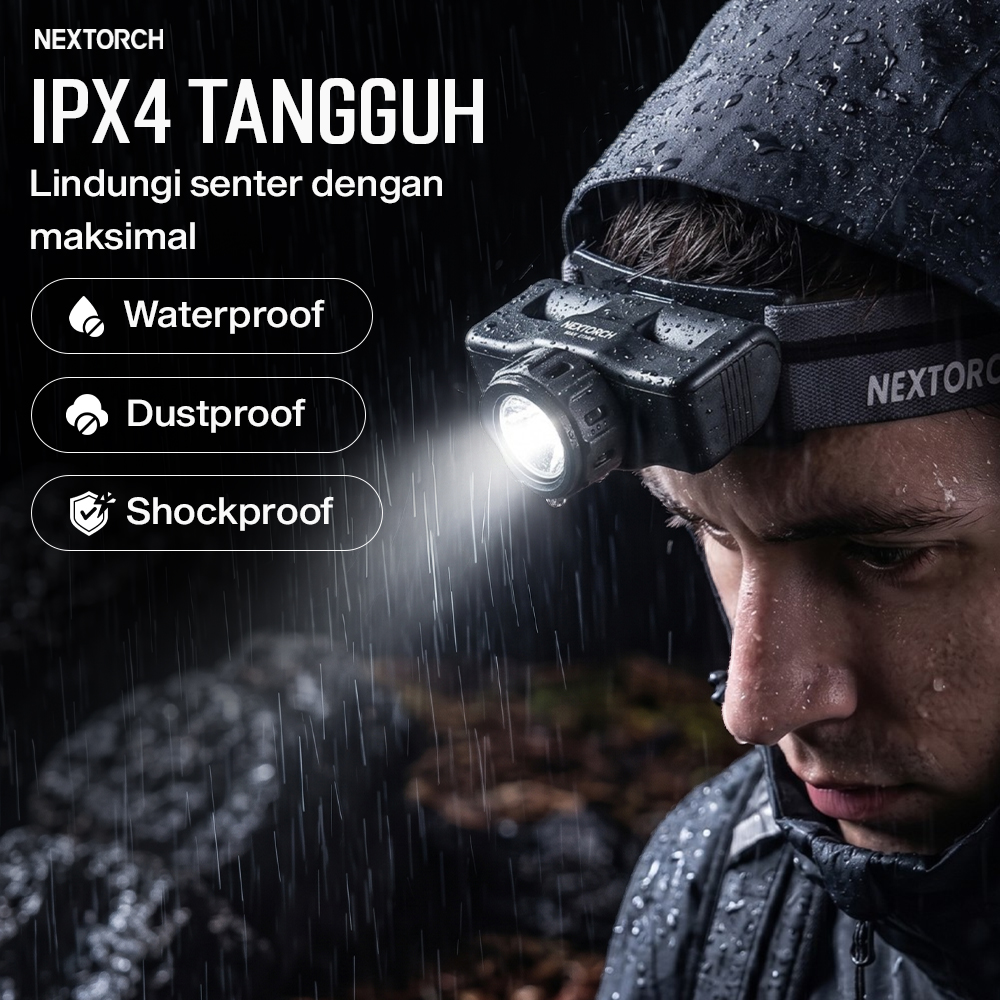 NEXTORCH Senter Kepala LED Headlamp Flashlight Outdoor 1200mAh - MAX STAR Gambar produk NEXTORCH Senter Kepala LED Headlamp Flashlight Outdoor 1200mAh - MAX STAR - 3