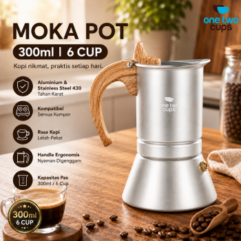 One Two Cups Moka Pot Teko Kopi Espresso Coffee Maker Stovetop - Z75