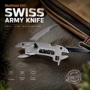 KNIFEZER Multitool EDC Swiss Army Knife Tang Kunci Pas Stainless Steel - MPG05
