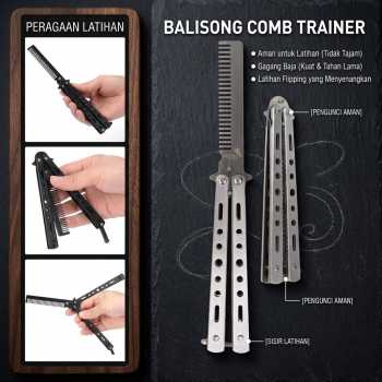 KNIFEZER Pisau Sisir Besi Butterfly Balisong Training Knife CS GO - LF-9898