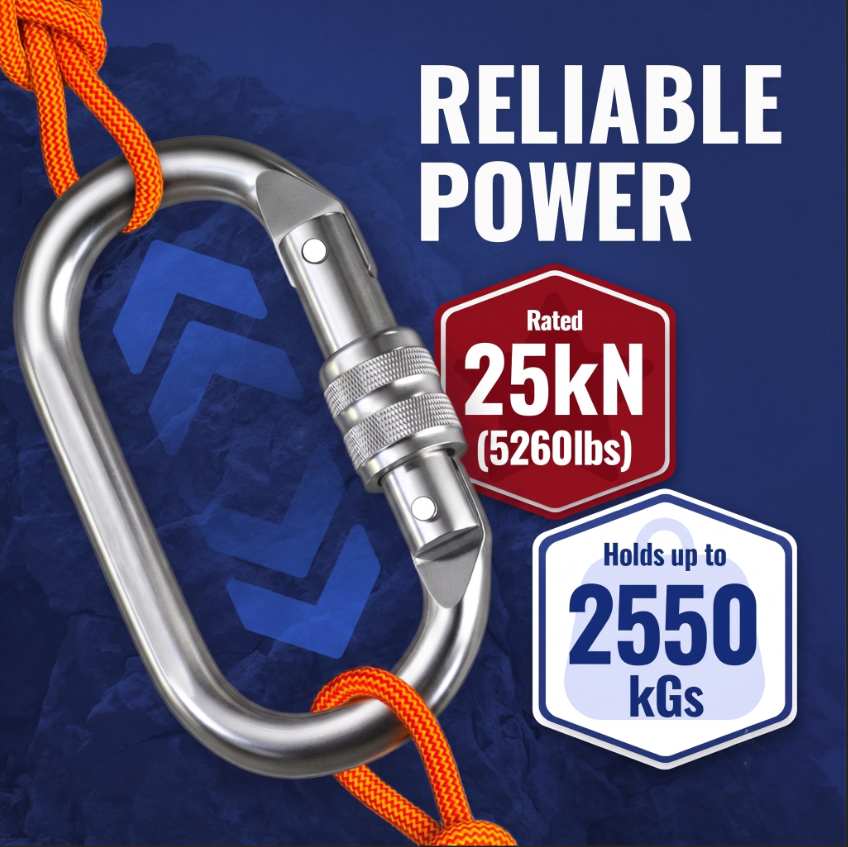 BYANG Karabiner Gantungan Carabiner Panjat Tebing O Type Oval 25kN - Y30 Gambar produk BYANG Karabiner Gantungan Carabiner Panjat Tebing O Type Oval 25kN - Y30 - 2