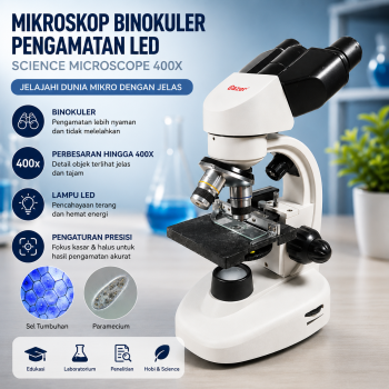Gazer Mikroskop Binokuler Pengamatan LED Science Microscope 400x - ES-44-SM