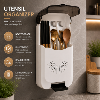 AO Tempat Alat Makan Sendok Garpu Organizer Holder Wall Mounted - AK50