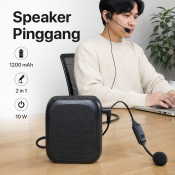 Little Bee Speaker Pinggang Bluetooth Voice Amplifier LED 2in1 10W - YW-166L