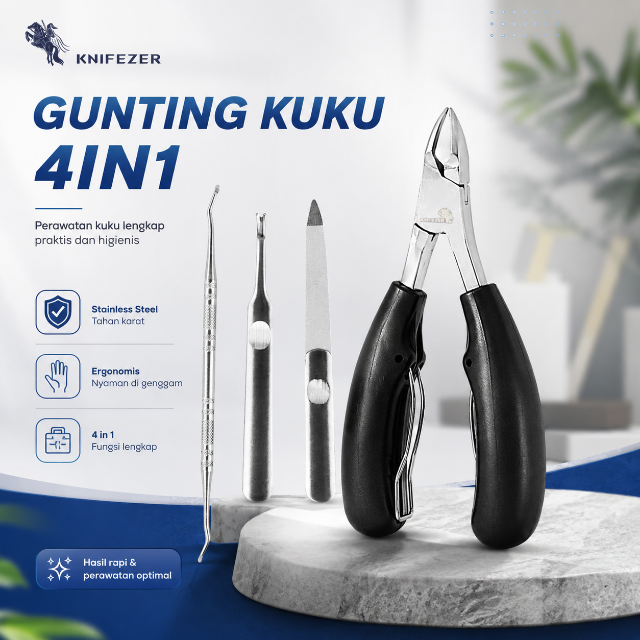 Gambar produk KNIFEZER Gunting Kuku 4in1 Nail Clippers Manicure Pedicure Set - WL-9693 - Utama