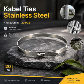 Taffware Kabel Ties Stainless Steel Multifunctional 4.6x200mm 20 PCS - M4620