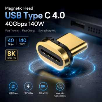 Chenyang Magnetic Head Connector USB Type C 4.0 Plug 40Gbps 140W - CH-42