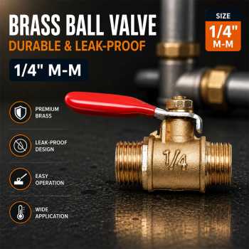 NFJM Ball Valve Stop Keran Mini Copper Gas Water Long Nose Handle - DN20