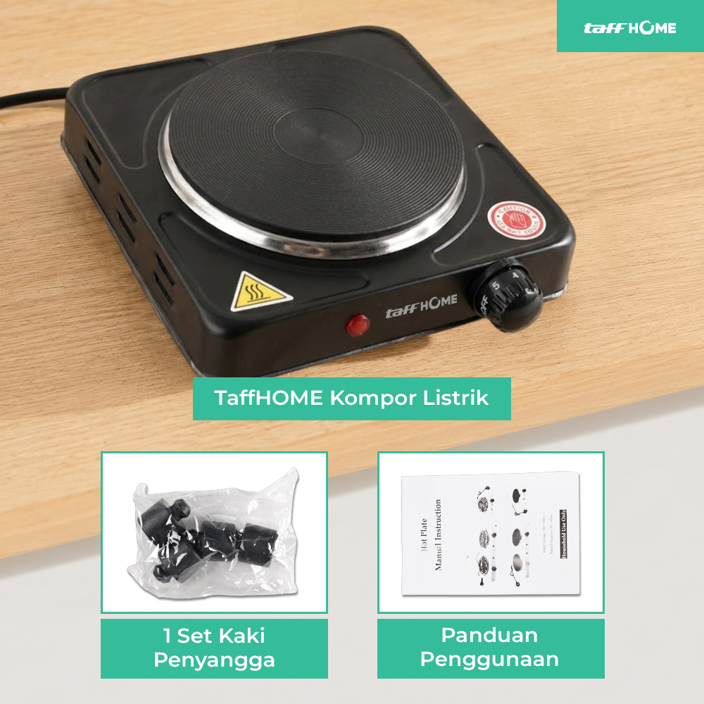 Gambar produk TaffHOME Kompor Listrik 1 Tungku Single Burner Warming Hot Plate 1000W - H1-1000-15 - 8