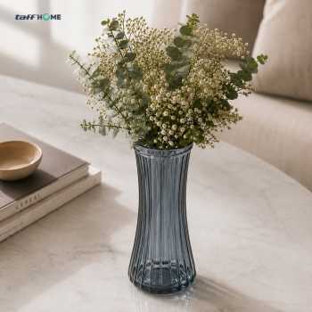 Gambar produk TaffHOME Vas Bunga Kaca Bening Estetik Vintage Glass Flower Vase - Y23 - 4