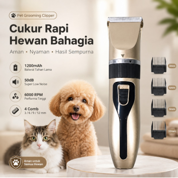 MEYO Alat Cukur Bulu Hewan Anjing Kucing 4 Comb 1200mAh 50dB - NC4
